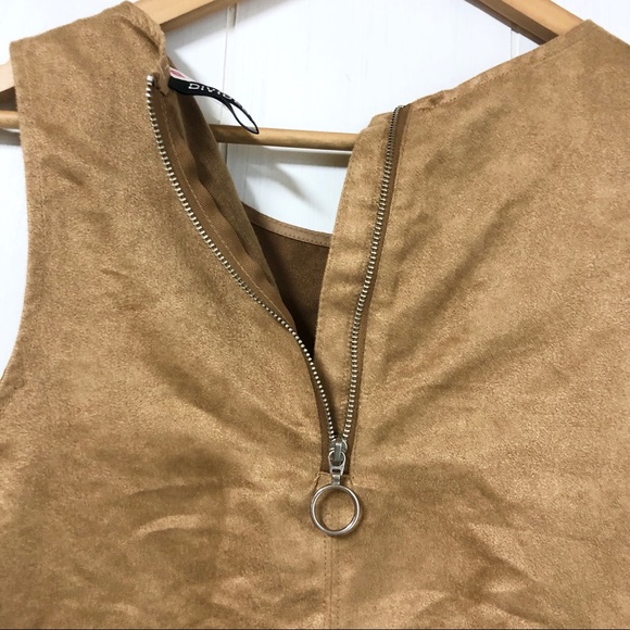 3 for $20 -H&M Divided Tan Faux Suede Dress Size 4 - Picture 6 of 7
